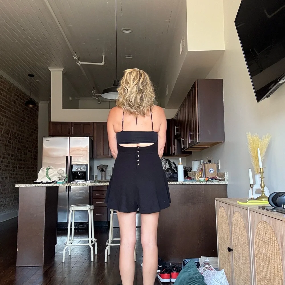 Free People knit Black Halter Romper - Picture 3 of 9